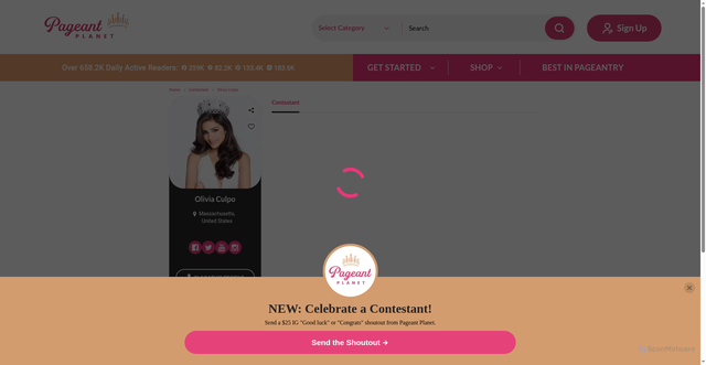 Security scan screenshot of https://www.pageantplanet.com/profile/olivia-culpo?srsltid=AfmBOoryenwciuD7e2ePhhx6M4btkmnebaVT5oe8OJsc2lPRtiPGNTWK
