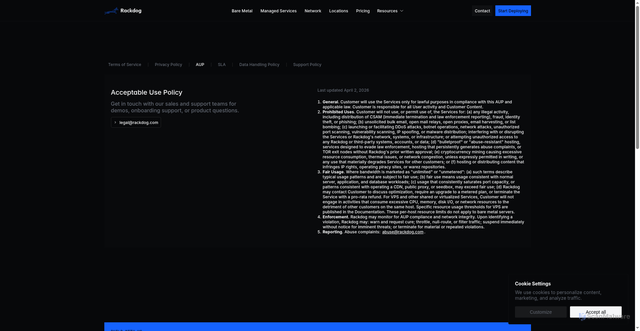 Security scan screenshot of https://rackdog.com