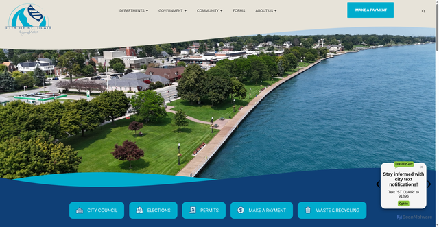 Security scan screenshot of https://cityofstclairmi.gov/