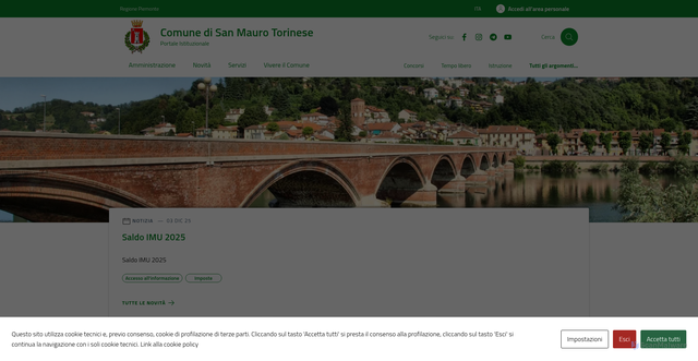 Security scan screenshot of https://comune.sanmaurotorinese.to.it/
