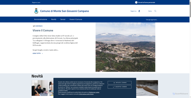 Security scan screenshot of https://www.comune.montesangiovannicampano.fr.it/