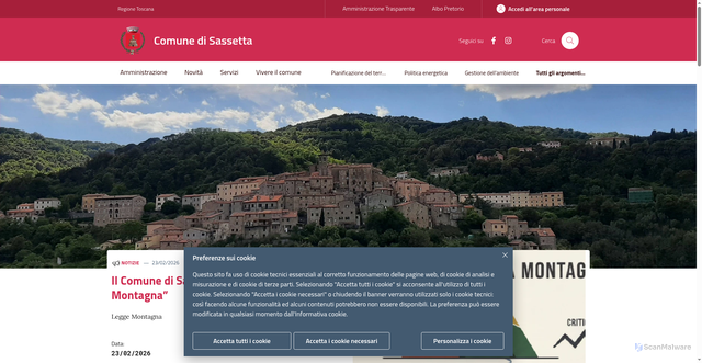 Security scan screenshot of https://www.comune.sassetta.li.it