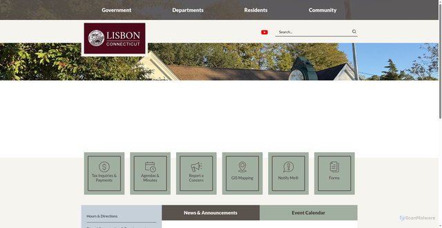Security scan screenshot of https://www.lisbonct.gov/