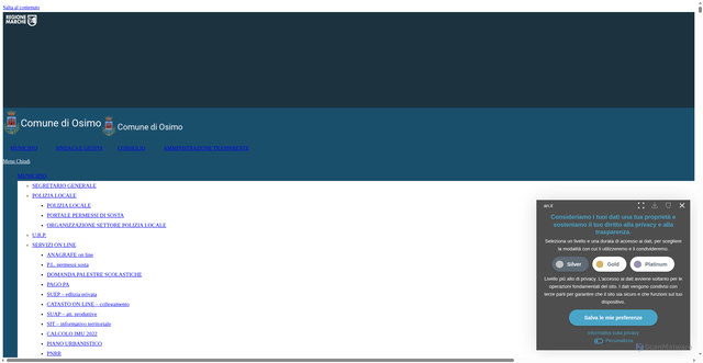 Security scan screenshot of https://www.comune.osimo.an.it/