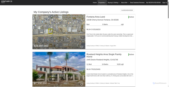 Security scan screenshot of https://www.veromontes.com/listings/my-company-s-active-listings
