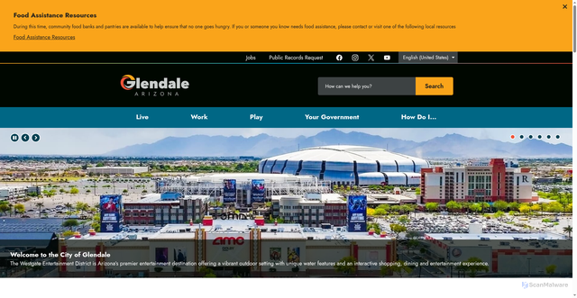 Security scan screenshot of https://www.glendaleaz.gov/