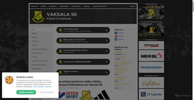 Security scan screenshot of https://vaksalask.se