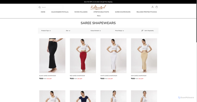 Security scan screenshot of https://kohinoorised.com/SAREE-SHAPEWEARS/collection/k_0Z4i8l