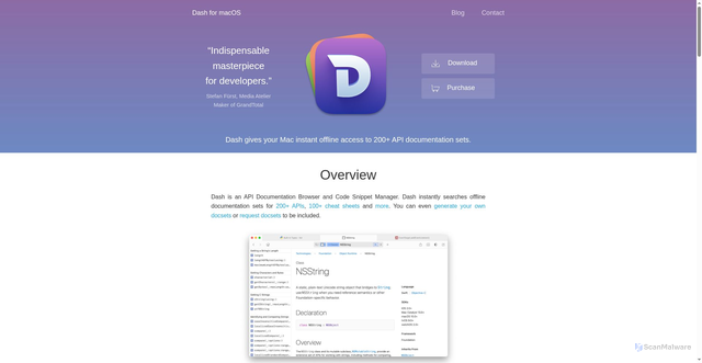 Security scan screenshot of https://kapeli.com