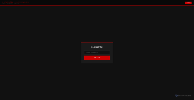 Security scan screenshot of https://guitarintel-site.pages.dev/admin