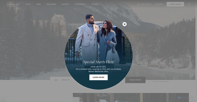Security scan screenshot of https://www.banff-springs-hotel.com