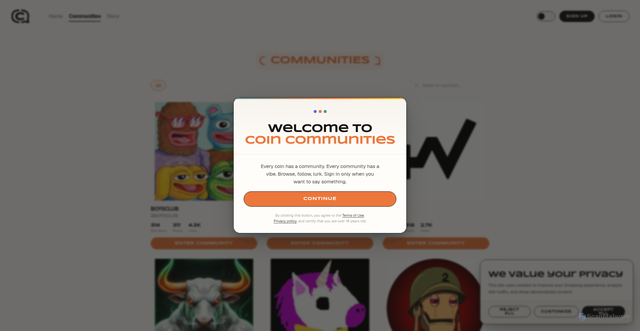 Security scan screenshot of https://coincommunities.org/communities