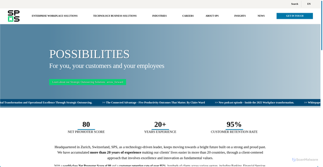Security scan screenshot of https://spsglobal.uk