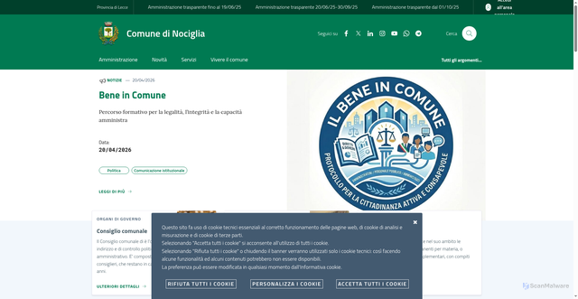Security scan screenshot of https://www.comune.nociglia.le.it