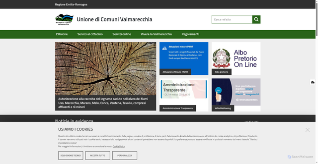 Security scan screenshot of https://www.vallemarecchia.it