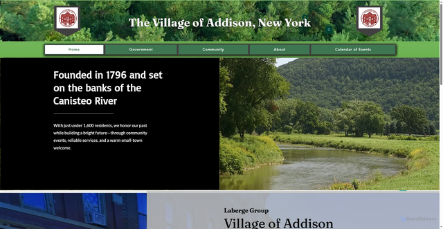 Security scan screenshot of https://www.villageofaddisonny.gov/