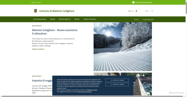 Security scan screenshot of https://www.comune.abetonecutigliano.pt.it