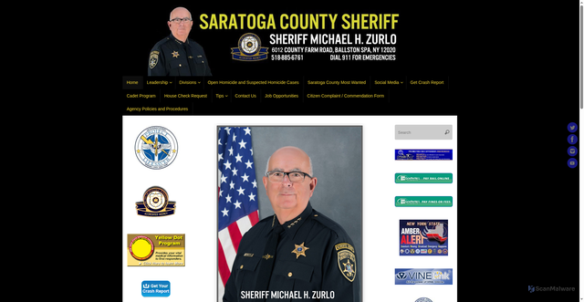 Security scan screenshot of https://saratogacountysheriff.gov/