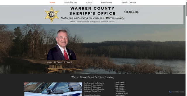 Security scan screenshot of https://www.wcsheriffnj.gov/