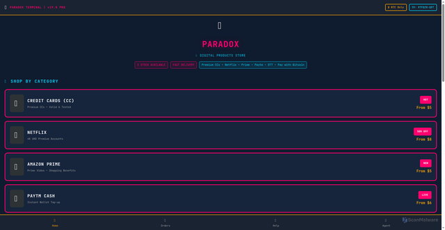 Security scan screenshot of https://peradoxterminal-4d91p2oazi.edgeone.app/