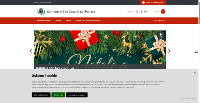 Security scan screenshot of https://www.comune.sancesariosulpanaro.mo.it/