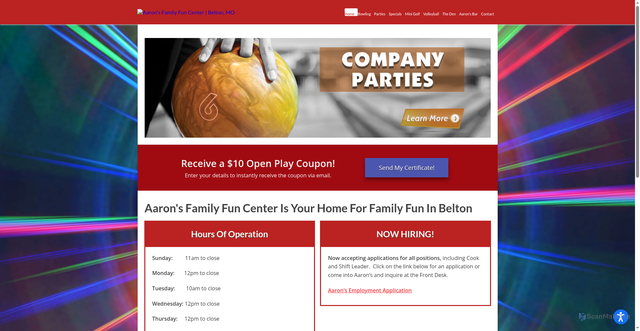 Security scan screenshot of https://aaronsfec.com/