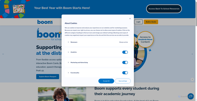 Security scan screenshot of https://boomlearning.com