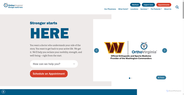 Security scan screenshot of https://orthovirginia.com