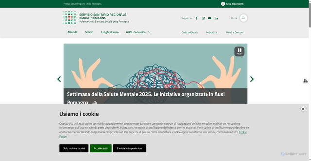 Security scan screenshot of https://www.auslromagna.it/