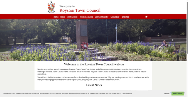 Security scan screenshot of http://www.roystontowncouncil.gov.uk/