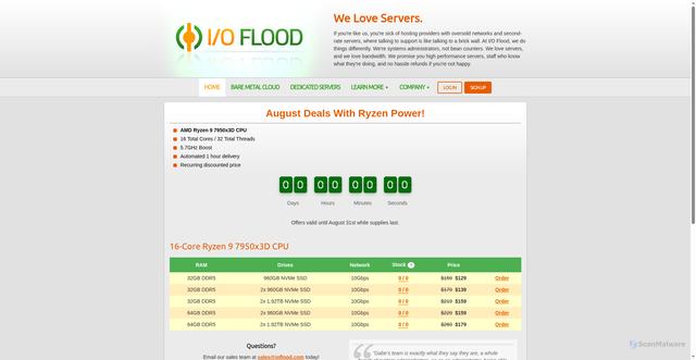 Security scan screenshot of https://ioflood.net