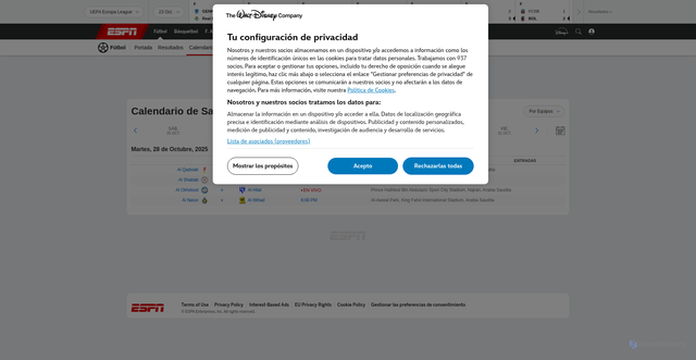 Security scan screenshot of https://www.espn.com.ve/futbol/calendario/_/liga/ksa.kings.cup