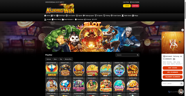 Security scan screenshot of https://notdxkijangwin.click/desktop/game/slot/playstar