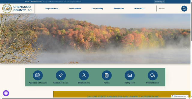 Security scan screenshot of https://www.chenangocountyny.gov