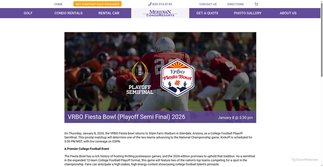 Security scan screenshot of https://condoresorts.com/event/vrbo-fiesta-bowl-playoff-semi-final/