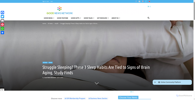 Security scan screenshot of https://www.goodnewsnetwork.org/struggle-sleeping-these-3-sleep-habits-are-tied-to-signs-of-brain-aging/