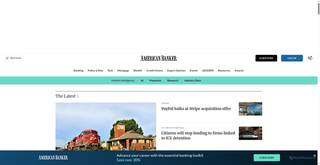Security scan screenshot of https://www.americanbanker.com