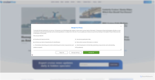 Security scan screenshot of https://cruisehive.com