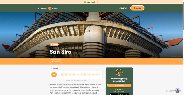 Security scan screenshot of https://explorehere.app/markers/kh70hhp8rnmbjdcsdpnjseyd0n8a5xy0/san-siro