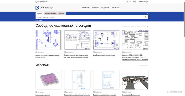 Security scan screenshot of https://alldrawings.ru