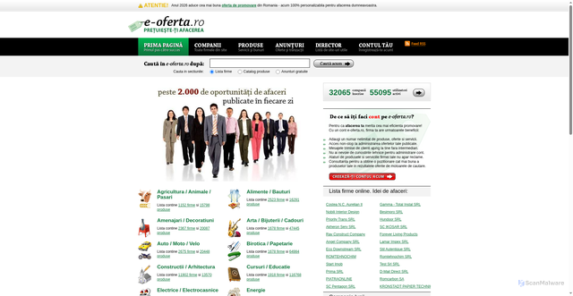 Security scan screenshot of https://www.e-oferta.ro