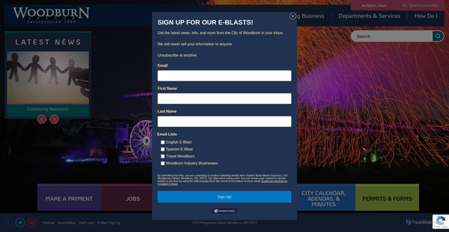 Security scan screenshot of https://woodburn-or.gov/