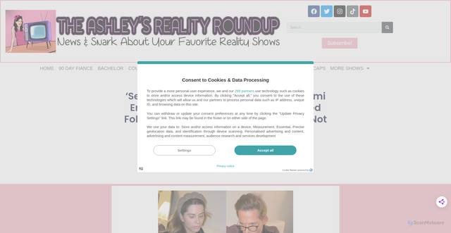 Security scan screenshot of https://www.theashleysrealityroundup.com/2025/12/05/secret-lives-of-mormon-wives-star-demi-engemann-defends-owning-the-fruity-pebbles-reveal-after-calling-it-a-private-act/