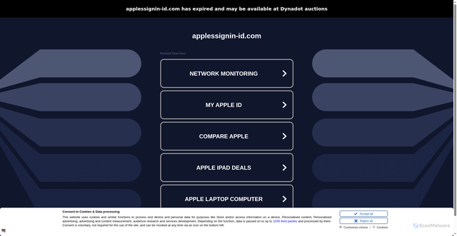 Security scan screenshot of https://applessignin-id.com