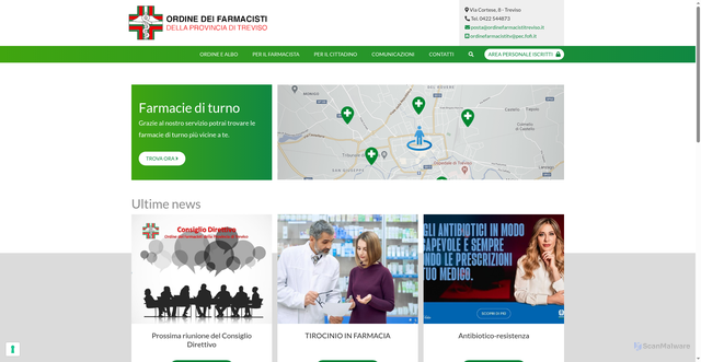 Security scan screenshot of https://ordinefarmacistitreviso.it/