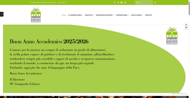 Security scan screenshot of https://conservatoriodimonopoli.org/
