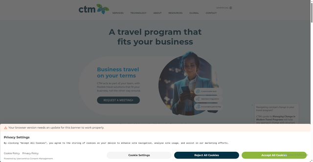 Security scan screenshot of https://us.travelctm.com