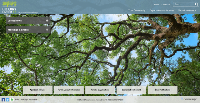 Security scan screenshot of https://www.hickorycreek-tx.gov/