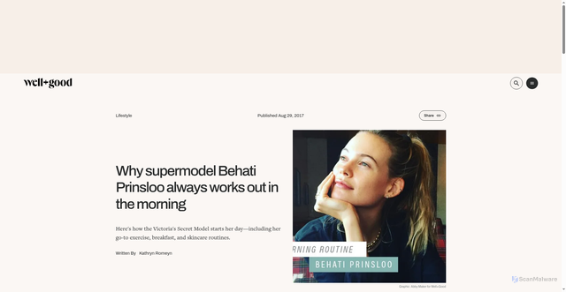 Security scan screenshot of https://www.wellandgood.com/lifestyle/behati-prinsloo-morning-routine