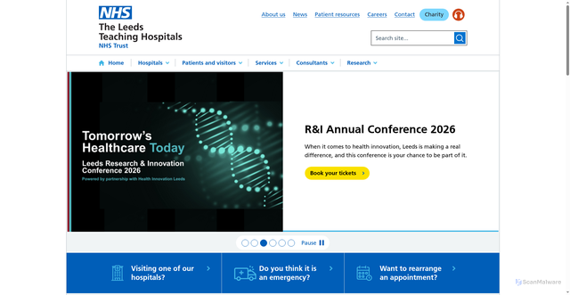 Security scan screenshot of http://www.leedsth.nhs.uk